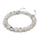 Ivoire | Argent | Bracelet macramé verre luciole